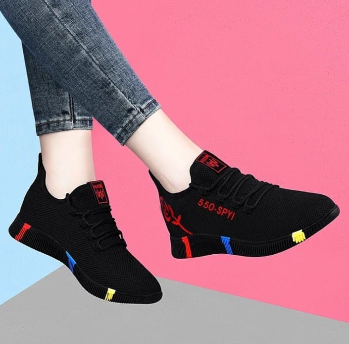 Sporty Kicks Black Sneakers.